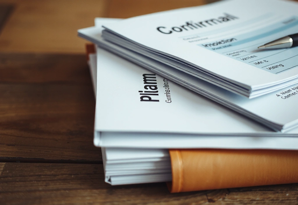 Dokumentenstapel Bestätigung Plan Rechnung